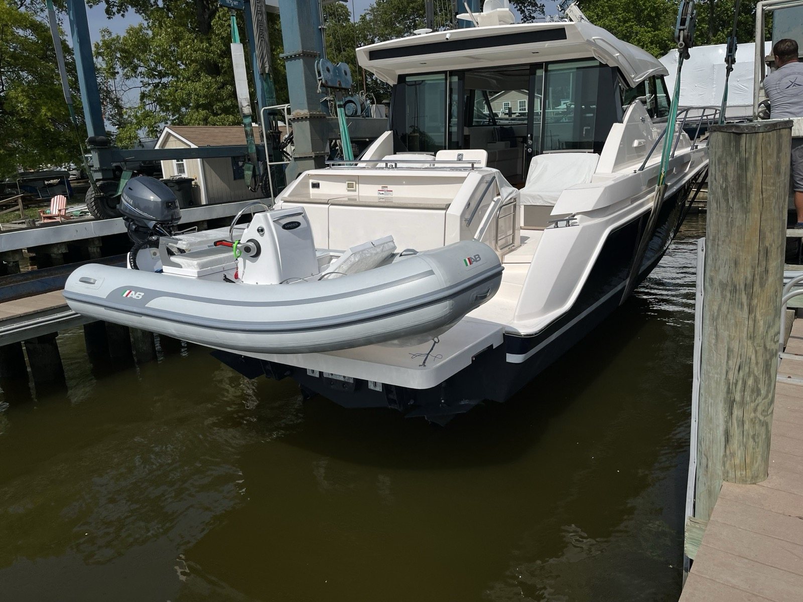 A serviced boat back at the dock